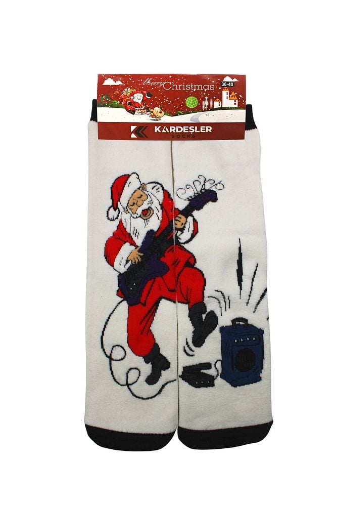 Yılbaşı Noel Christmas Renkli Desenli Soket Kadın Havlu Çorap