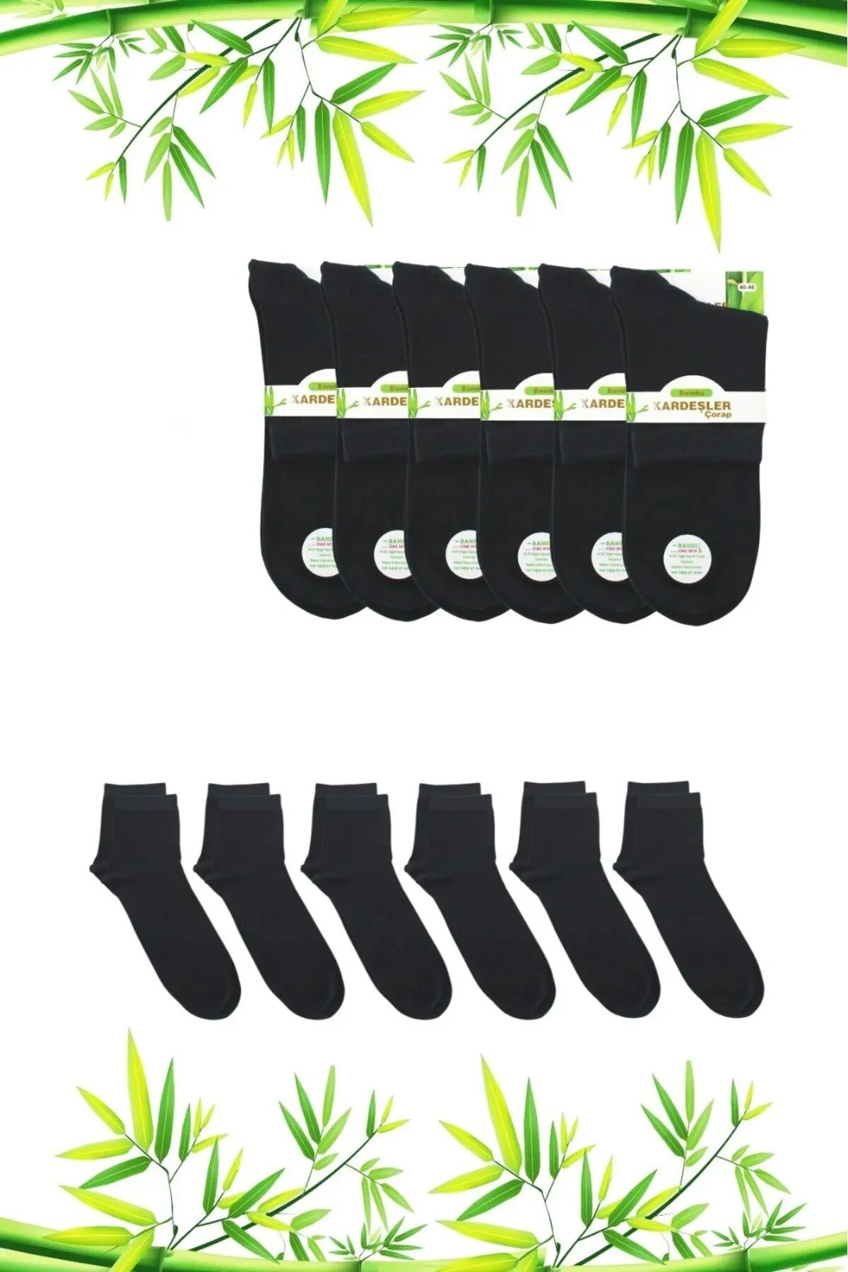 Bambu Erkek Yarım Konç Çorap Dikişsiz Füme - 39-42
