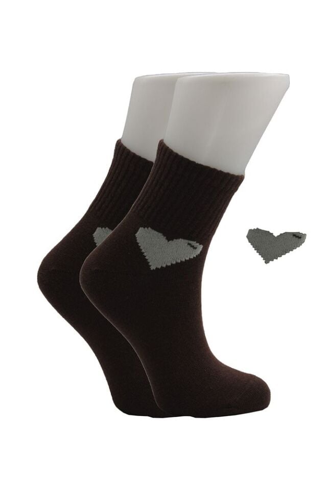 Kadın Kalp Desenli Tenis Çorap 6'lı Paket