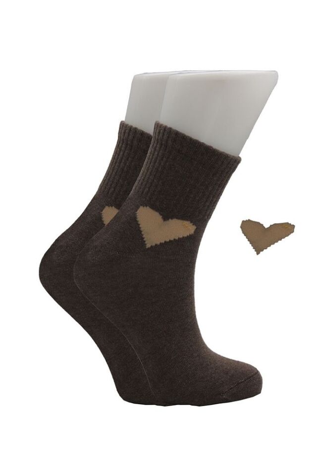 Kadın Kalp Desenli Tenis Çorap 6'lı Paket