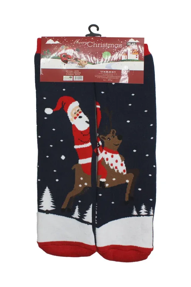 Yılbaşı Noel Christmas Renkli Desenli Soket Çorap Çok Renkli 1 - 36 - 40