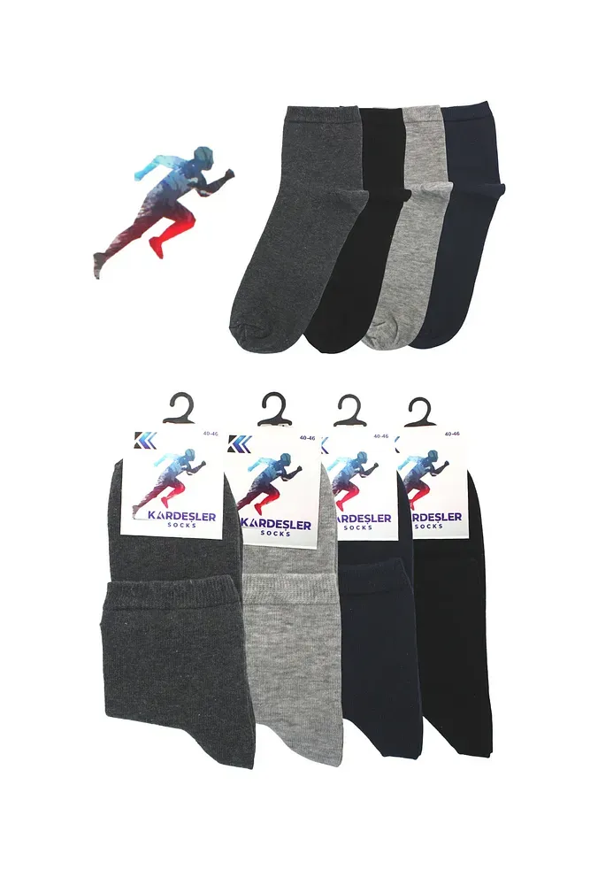 Erkek Patik Çok Renkli Pamuklu Çorap 4'lü Paket 4 Renkli - 40-46