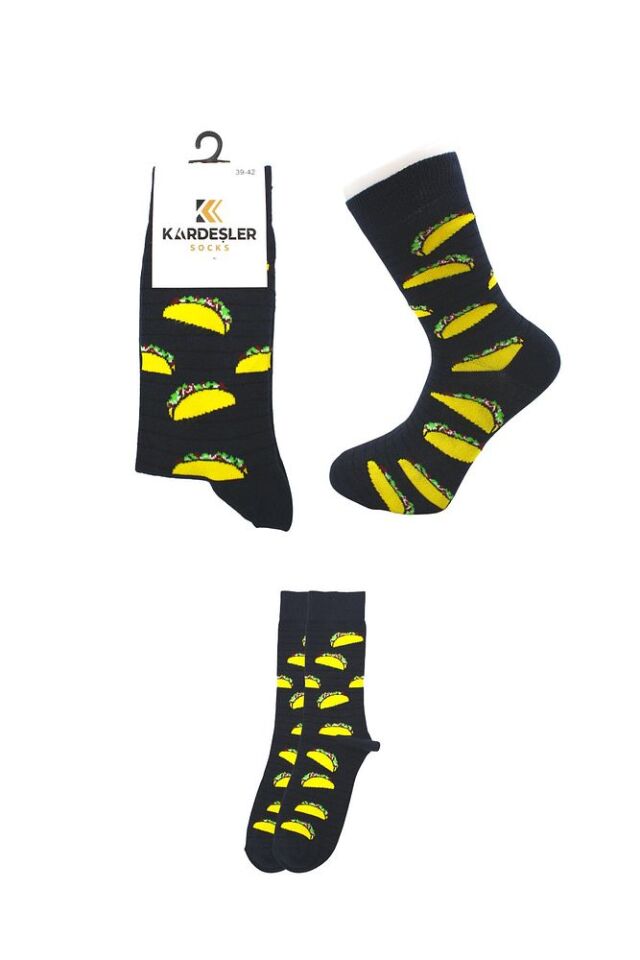 Unisex Renkli Desenli Pamuklu Çorap