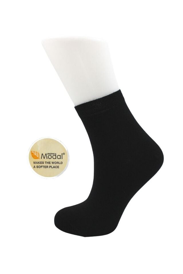 Modal Kadın Yarım Konç Çok Renkli Dikişsiz Düz Çorap 6'lı Paket