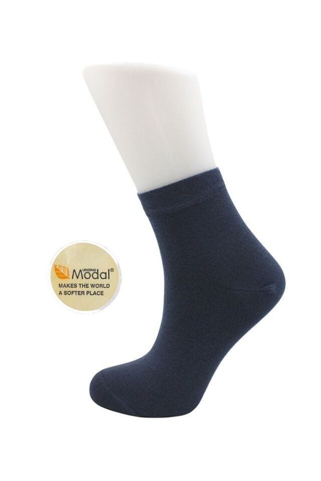 Modal Kadın Yarım Konç Çok Renkli Dikişsiz Düz Çorap 6'lı Paket