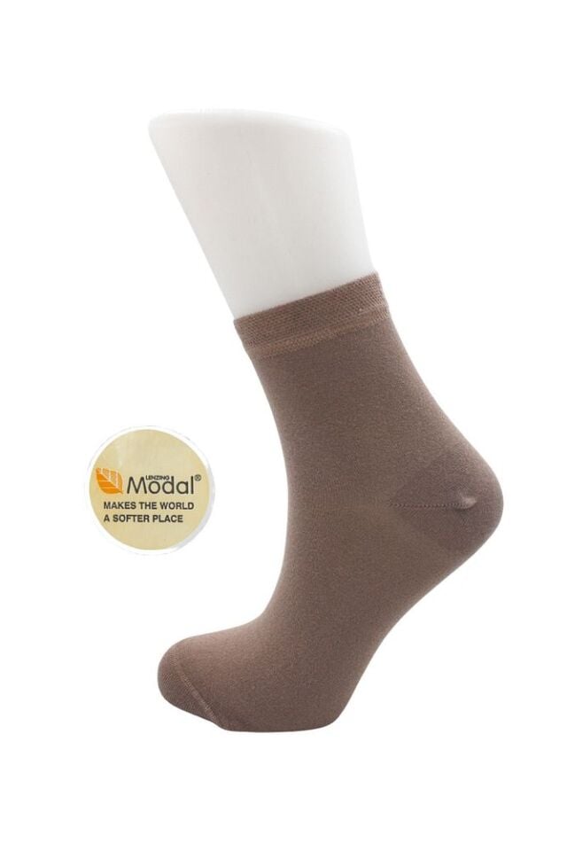 Modal Kadın Yarım Konç Çok Renkli Dikişsiz Düz Çorap 6'lı Paket