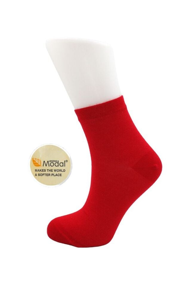 Modal Kadın Yarım Konç Çok Renkli Dikişsiz Düz Çorap 6'lı Paket