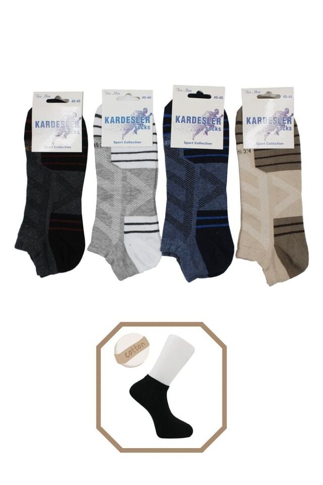 Erkek Pamuklu Patik 4'lü Paket Renk Asorti - 40-46