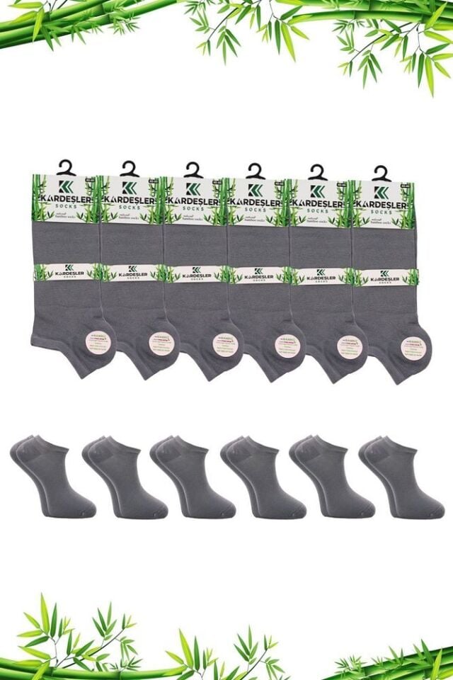 Bambu Erkek Patik Çorap Dikişsiz Gri - 43-46
