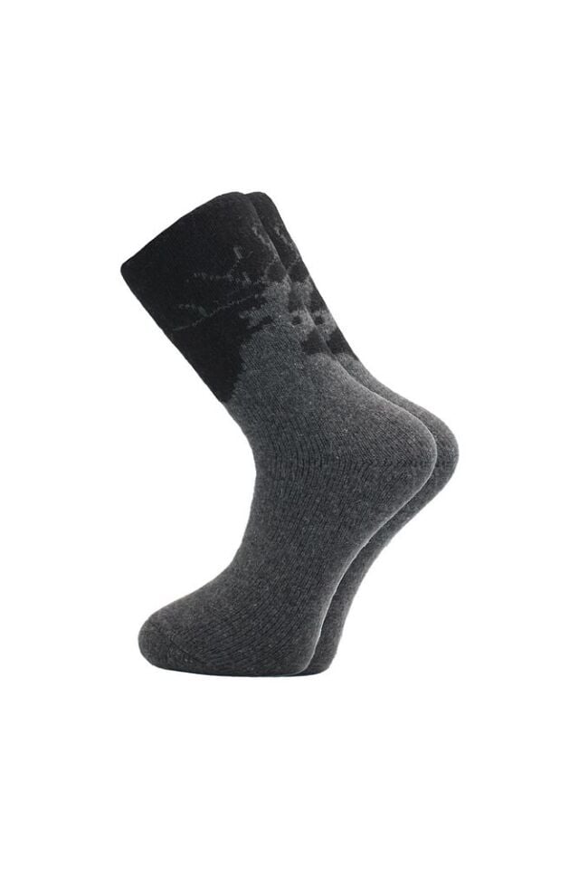 Erkek Lambswool Termal Yün Kışlık Havlu Kalın Çok Renkli Çorap 4'lü Paket