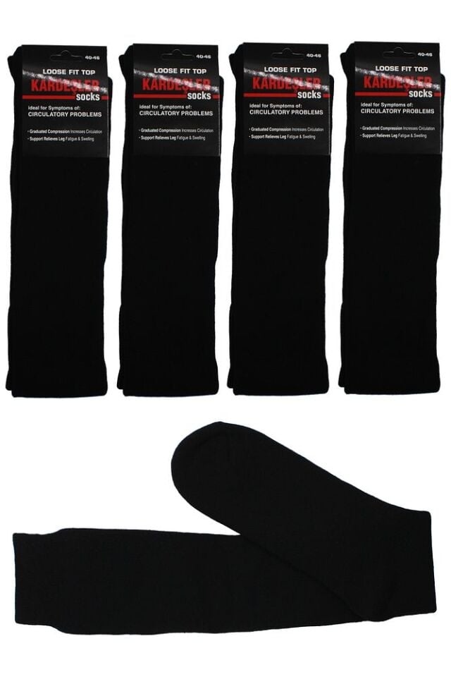 Erkek Pamuklu Diz Altı Termal Kışlık Havlu Kalın Siyah Renk Çorap 4'lü Paket