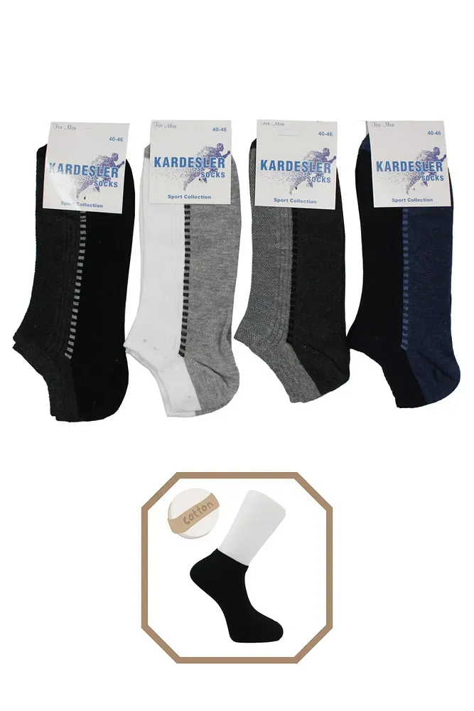 Erkek Pamuklu Patik 4'lü Paket Asorti - 40-46