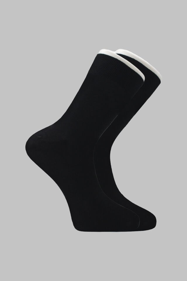 Bambu Erkek Soket Uzun Çorap Dikişsiz 6'lı Premium Kutulu Siyah - 43-46