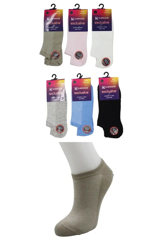 Kadın Patik Asorti Çok Renkli Çorap Dikişsiz 6'lı Paket Renkli - 36 - 40
