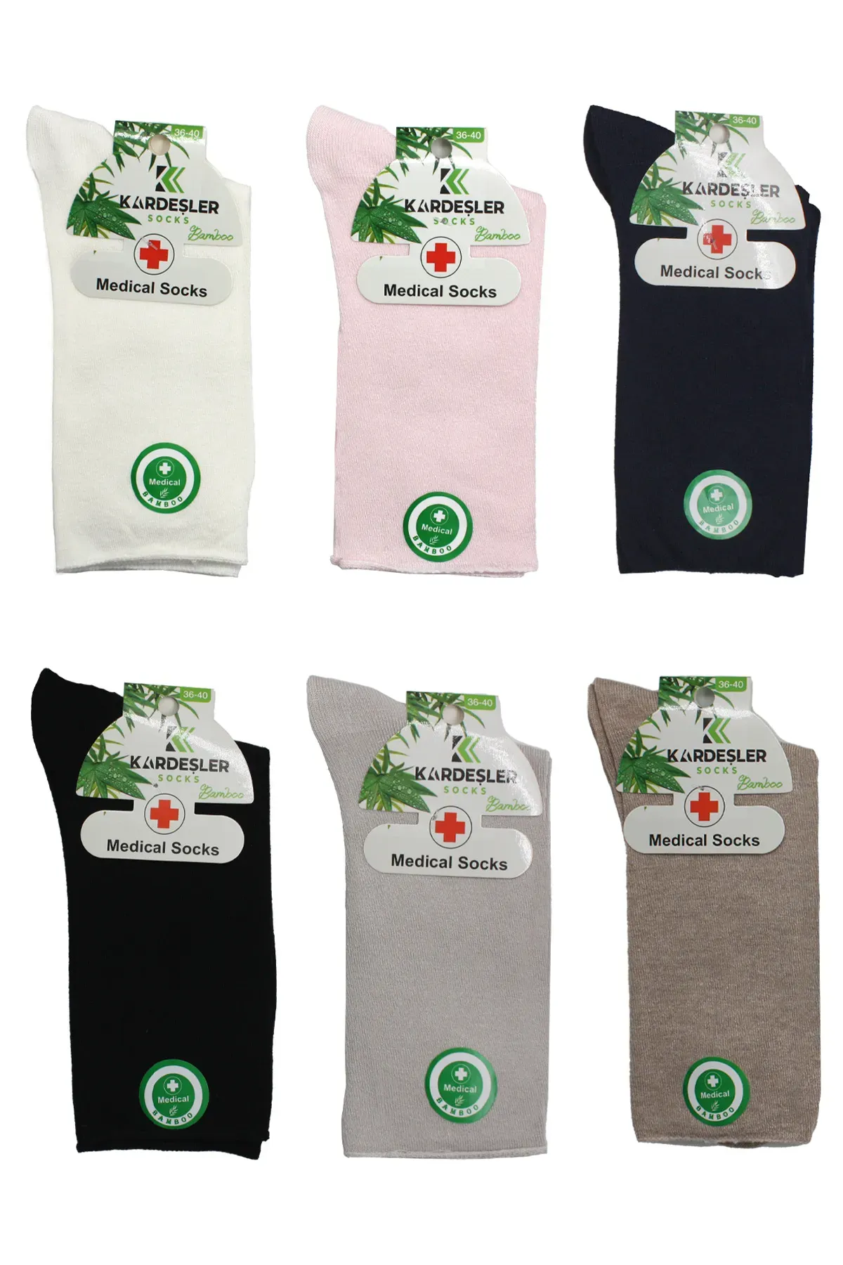 Kadın Çok Renkli Soket Diyabetik Şeker Çorabı Bambu Sıkmayan Çorap 6'lı Paket