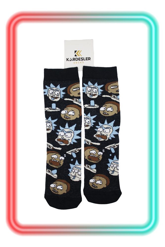 Unisex Renkli Desenli Çorap Neşeli Çoraplar Renkli - 36-42