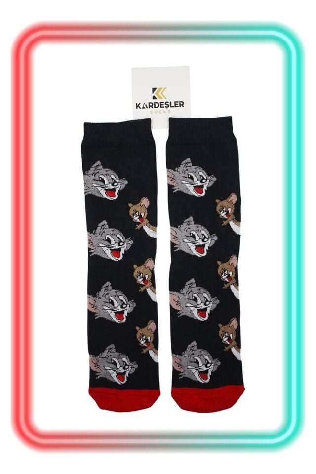 Unisex Renkli Desenli Çorap Neşeli Çoraplar Çok Renkli - 36-42